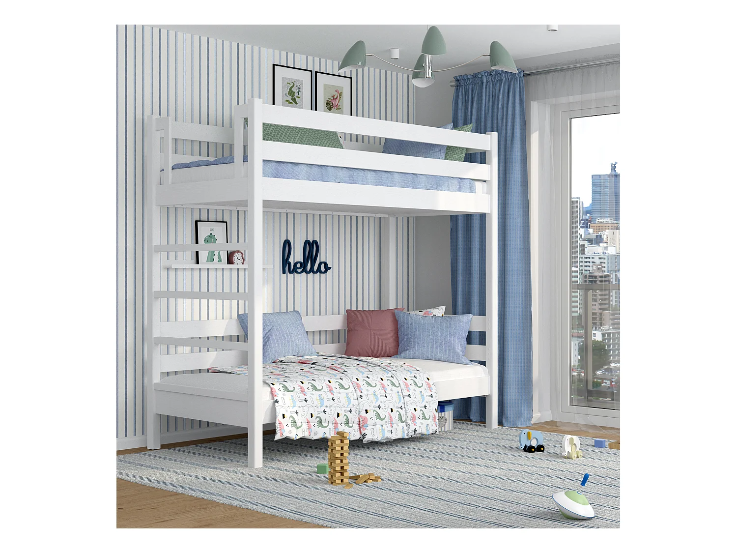 ETAGENBETT N03 Weiß 90x180