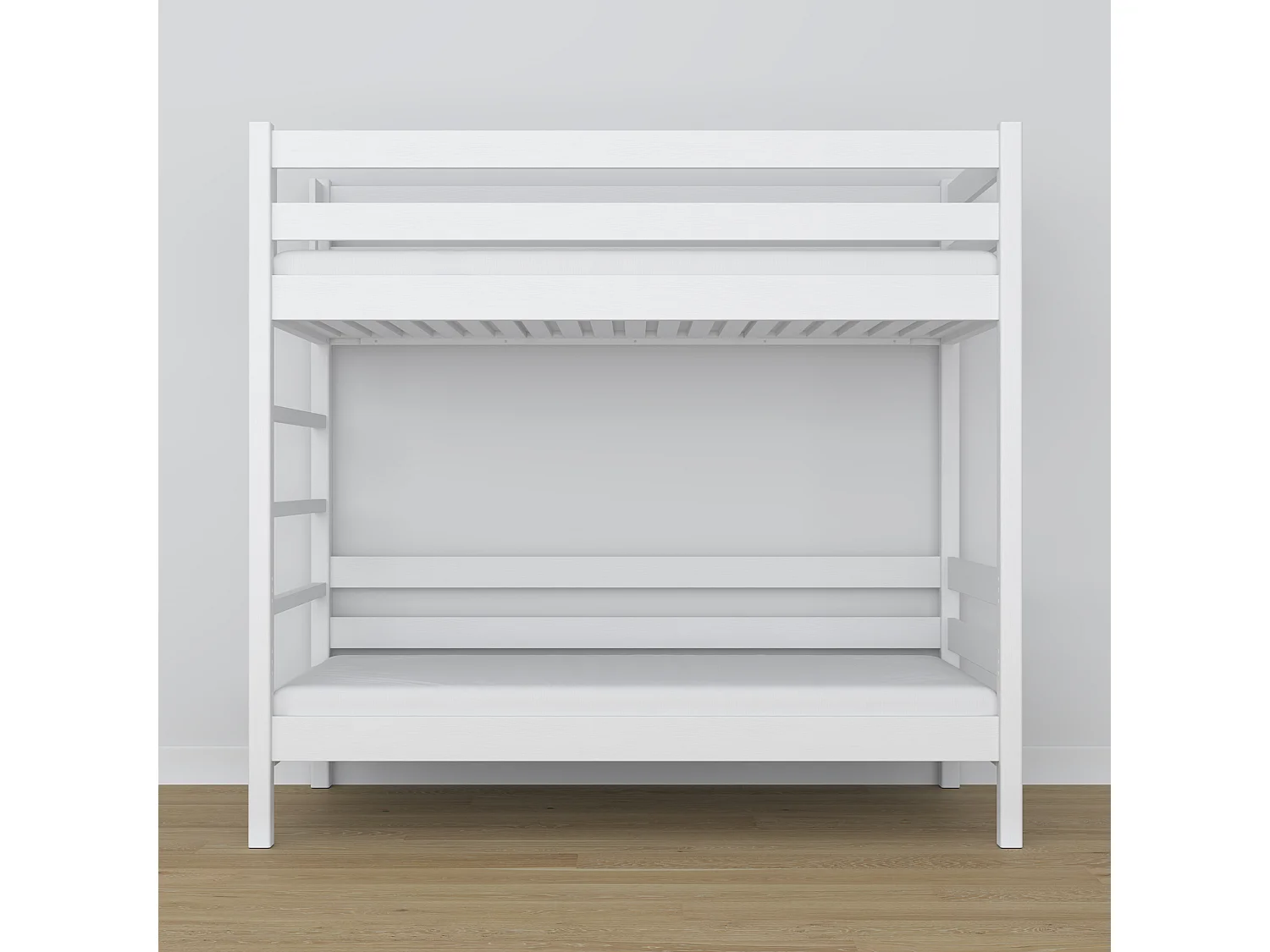 Lit superposé en bois N03 Blanc 90x200