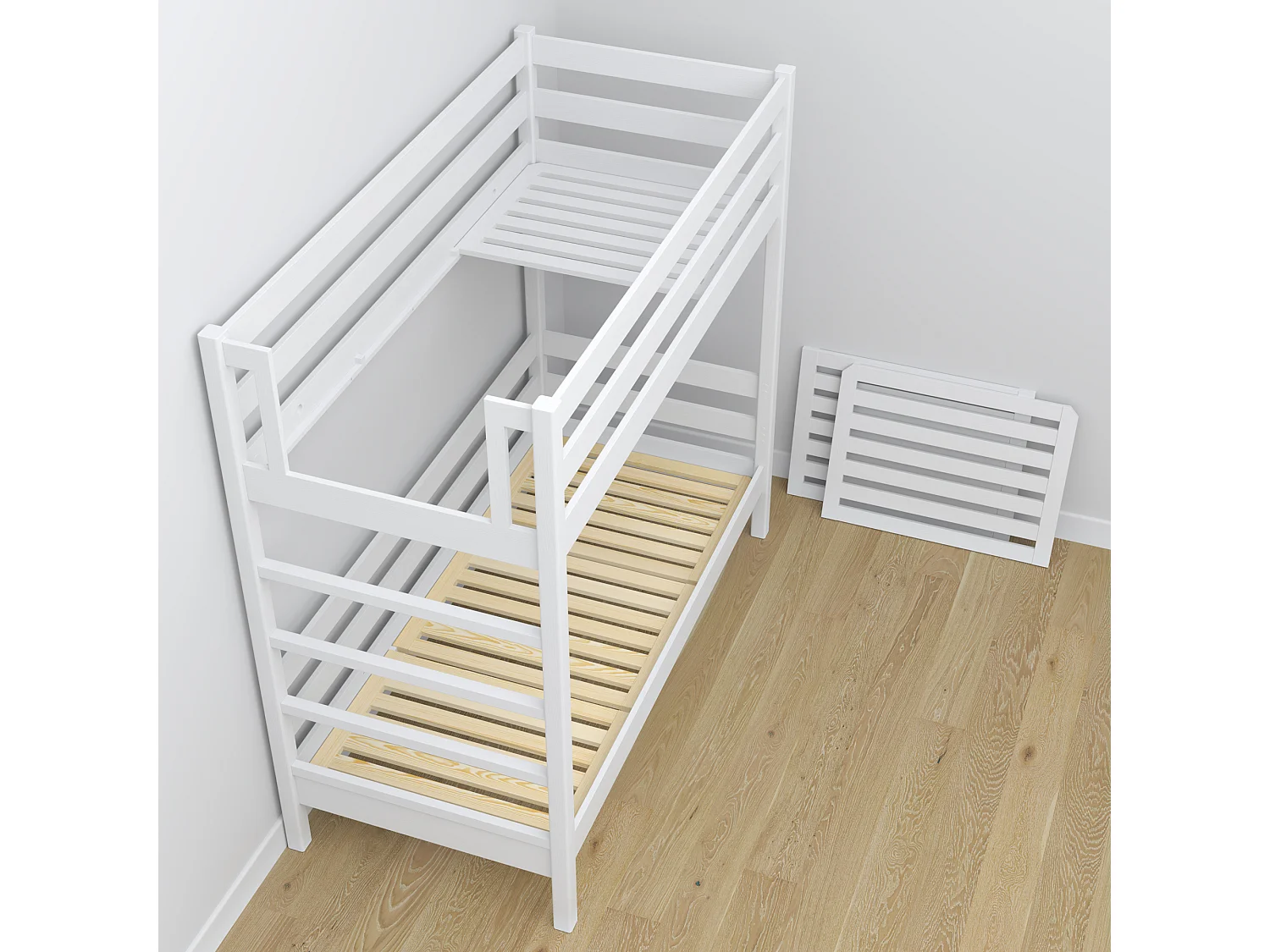 Lit superposé en bois N03 Blanc 120x190