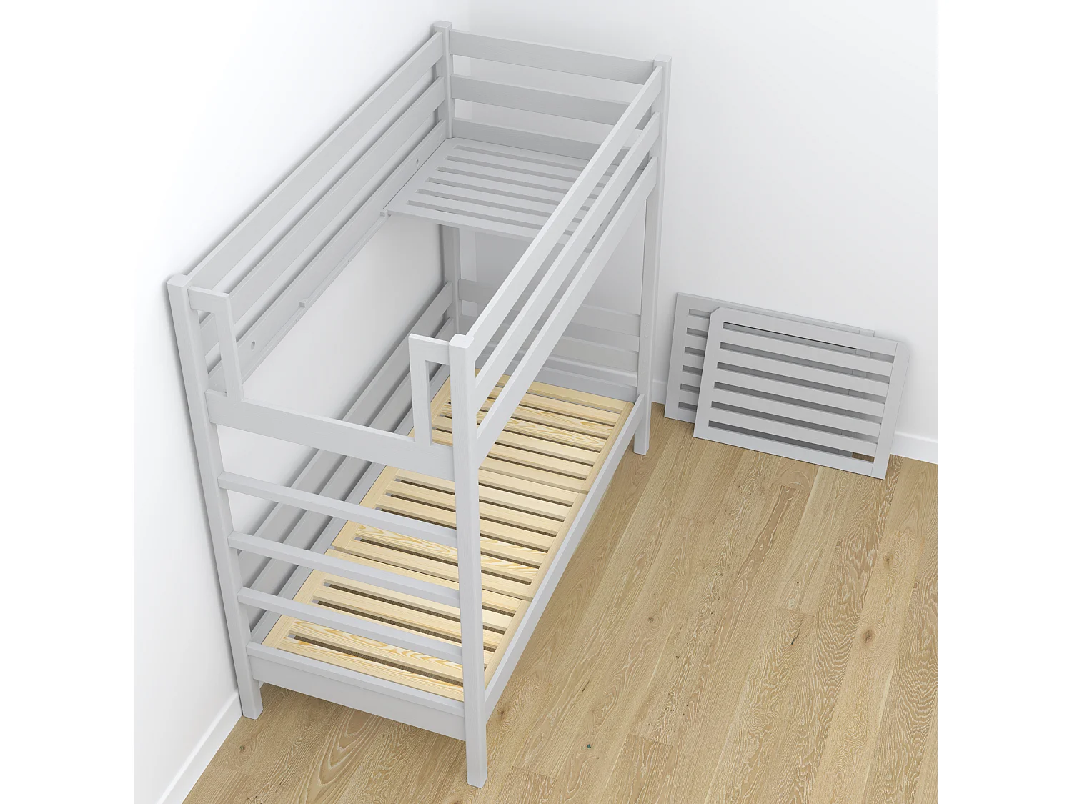 Lit superposé en bois N03 Gris 90x180