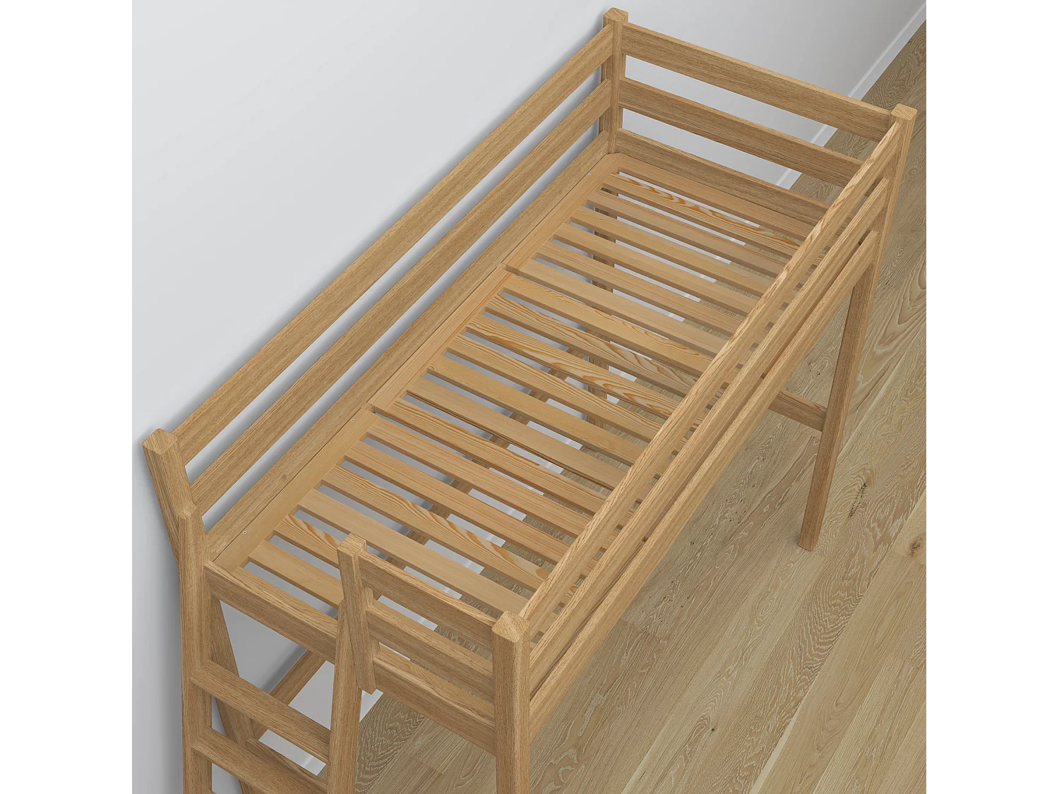 HOCHBETT N02 mit Schreibtisch Eiche Natur 80x180