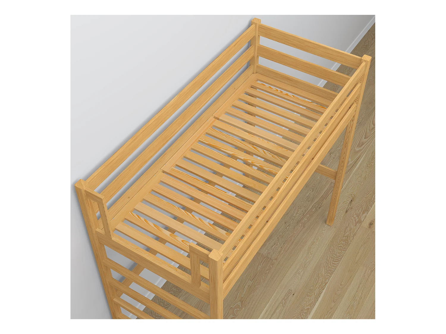 Lit mezzanine en bois - avec bureau N01 Pin Naturel 100x200