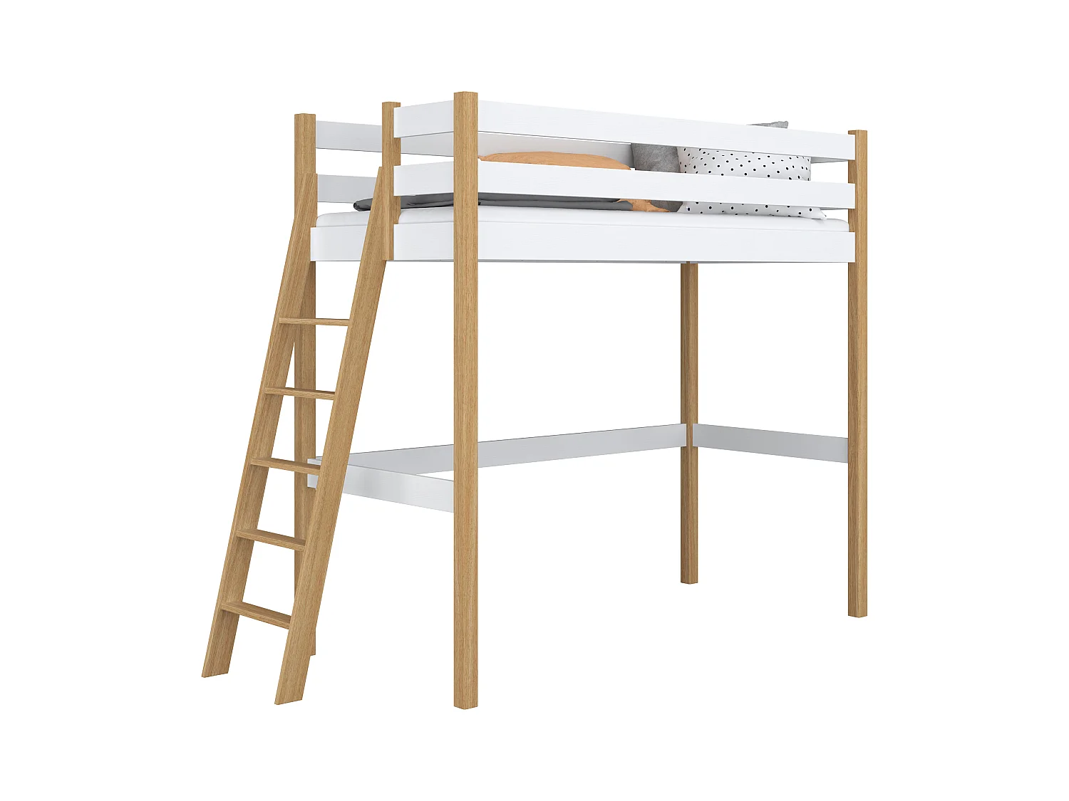 HOCHBETT N02 Weiß / Eiche Natur 120x200