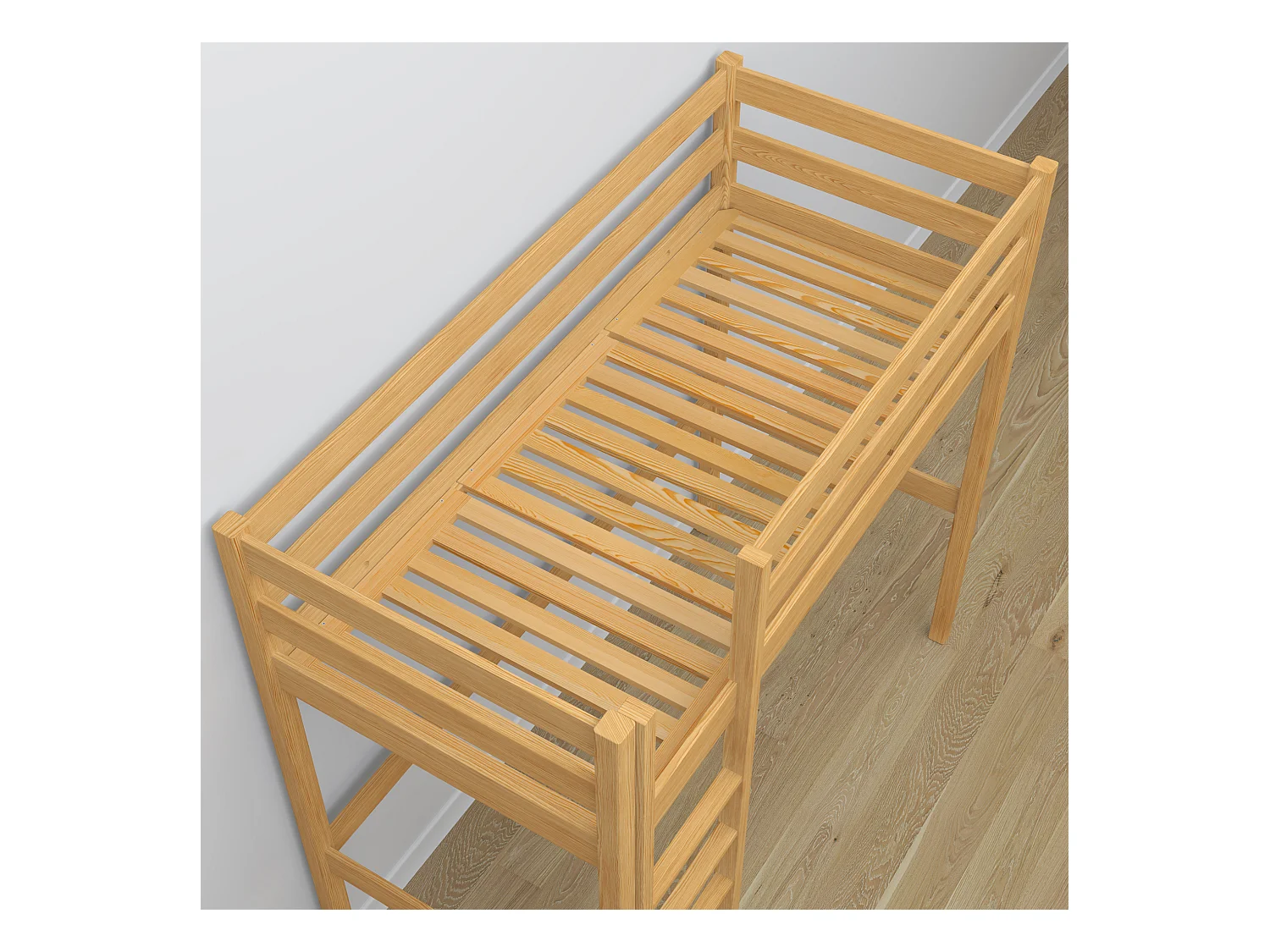 Lit mezzanine en bois - avec bureau N05 Pin Naturel 120x200