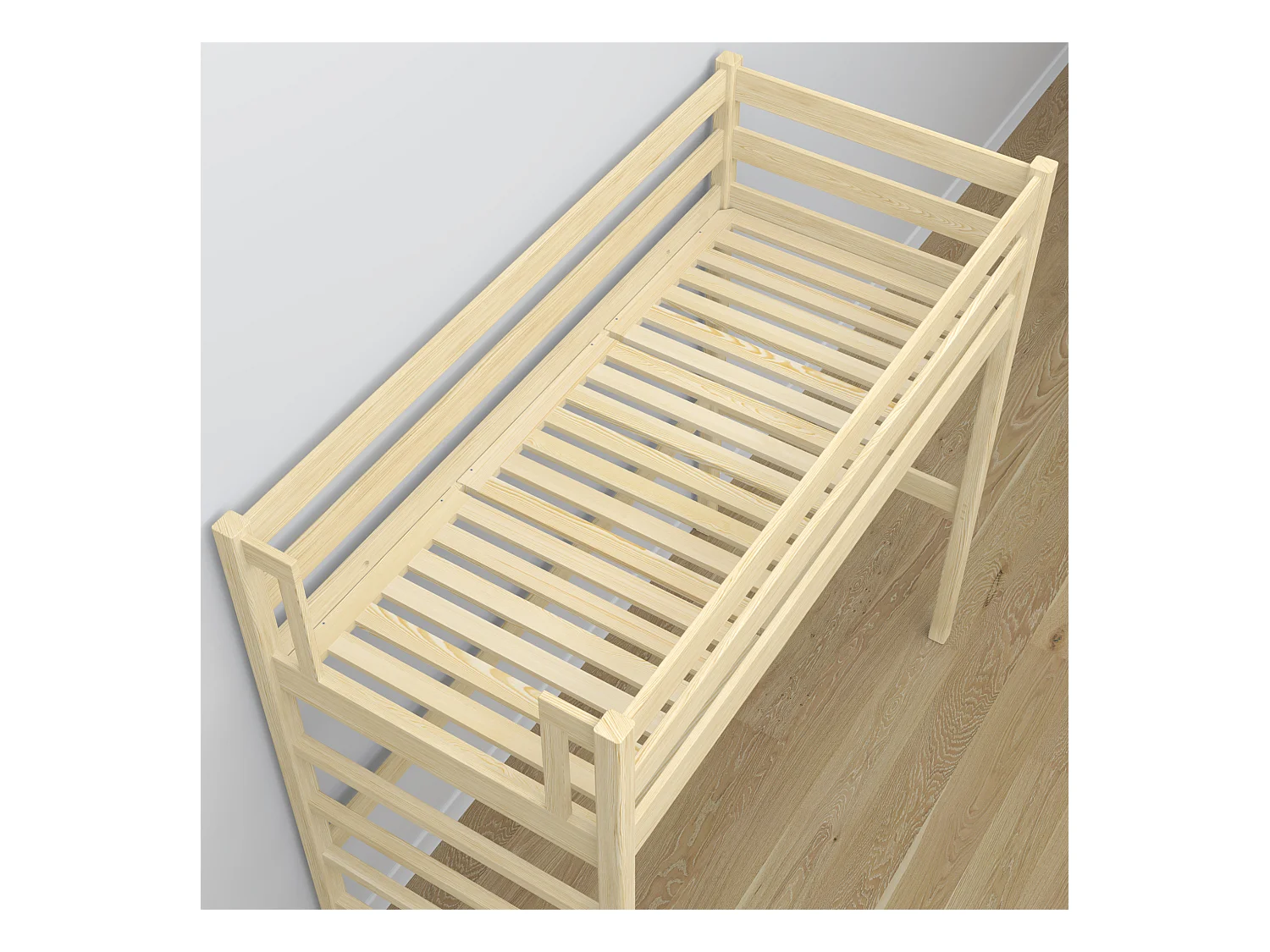 Lit mezzanine en bois - avec bureau N01 Pin Clair 90x200