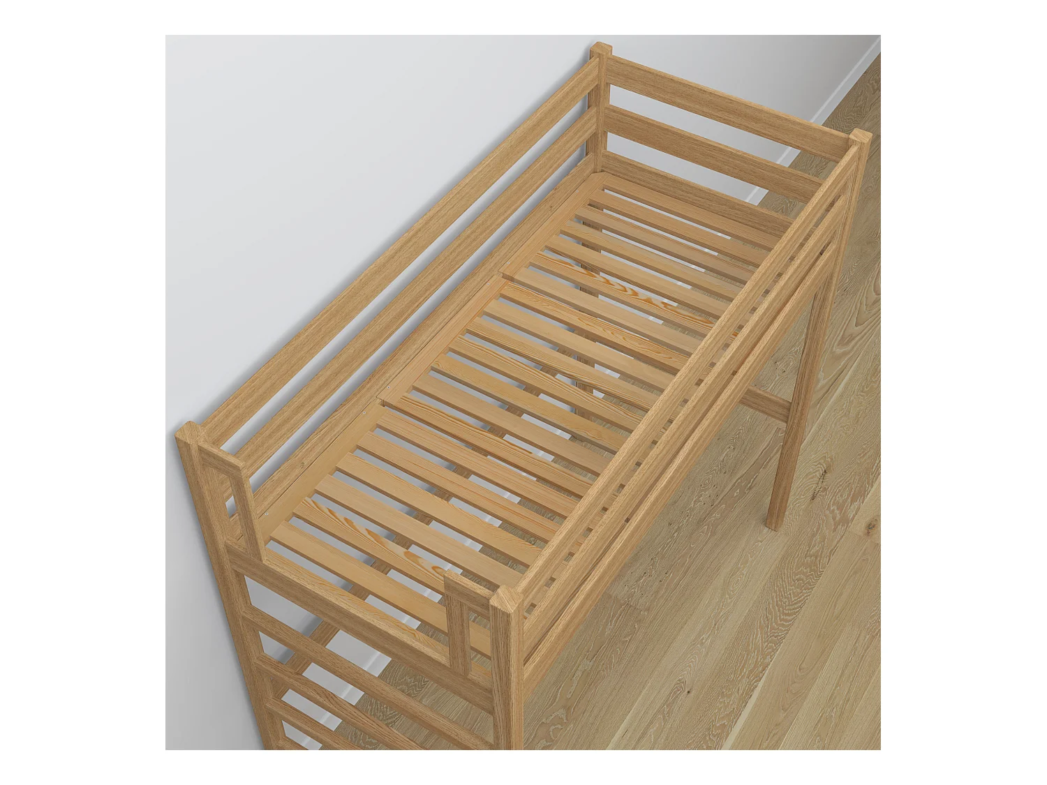Lit mezzanine en chêne - avec bureau N01 Chêne Naturel 100x190