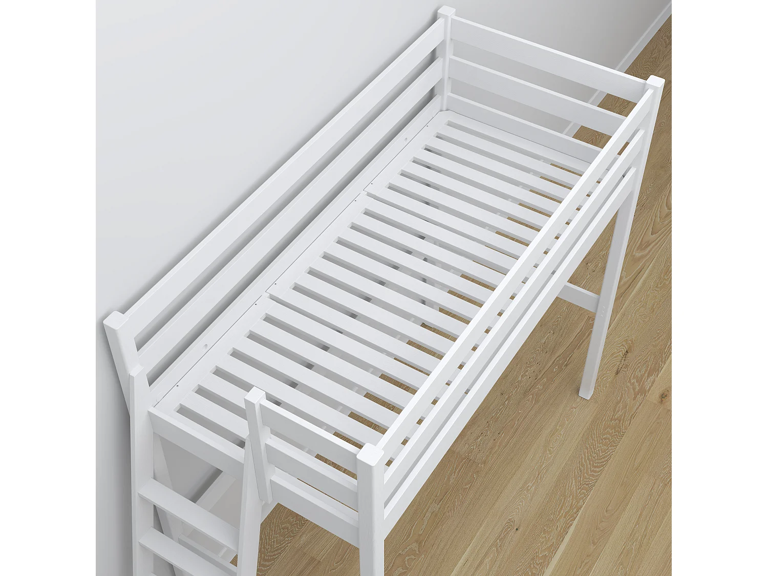 Lit mezzanine en bois N02 Blanc 100x190