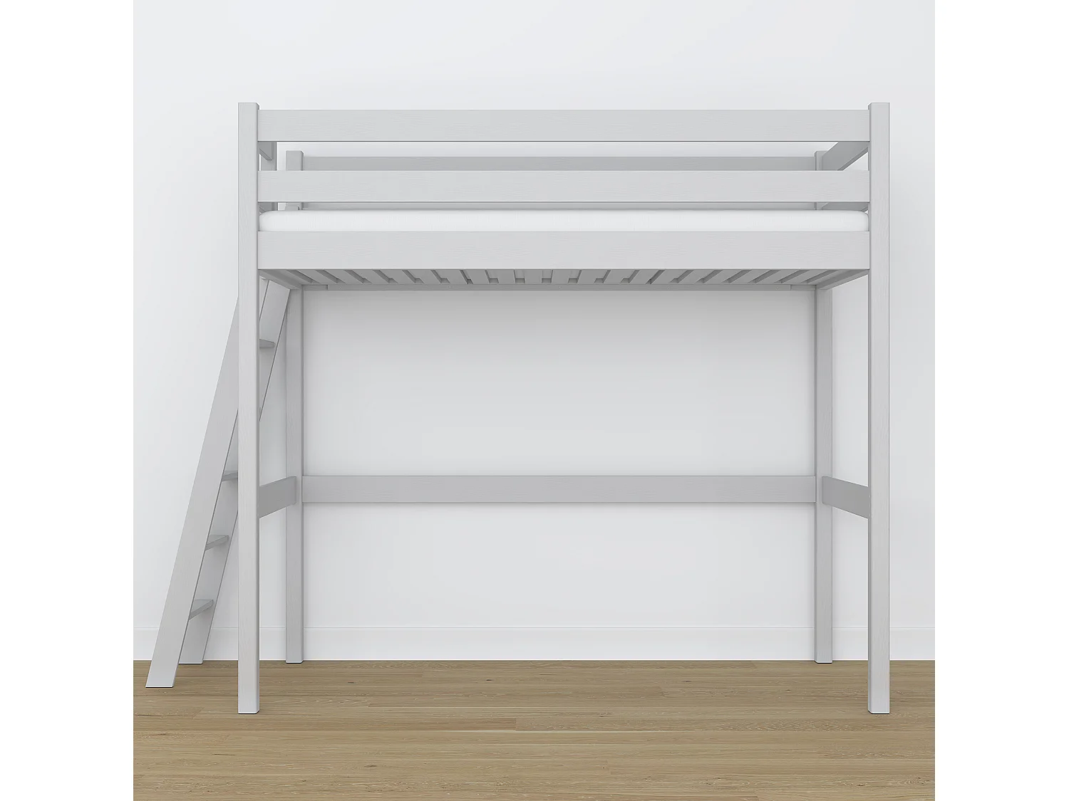 Lit mezzanine en bois N02 Gris 90x180