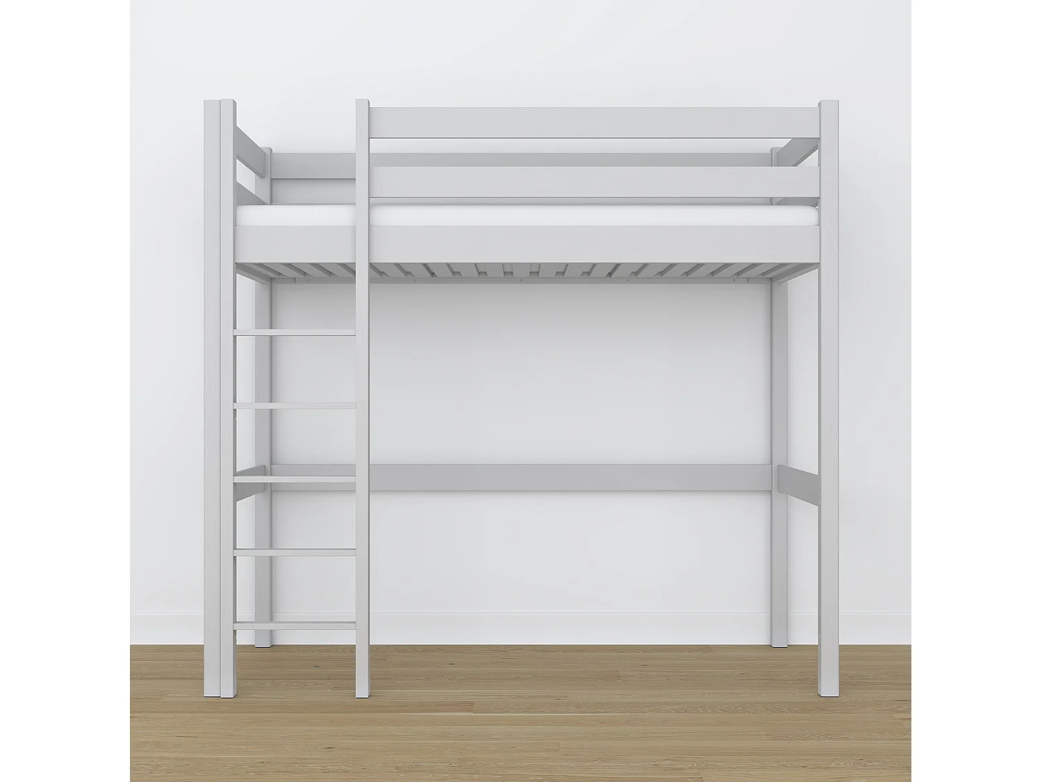 Lit mezzanine en bois N05 Gris 80x180