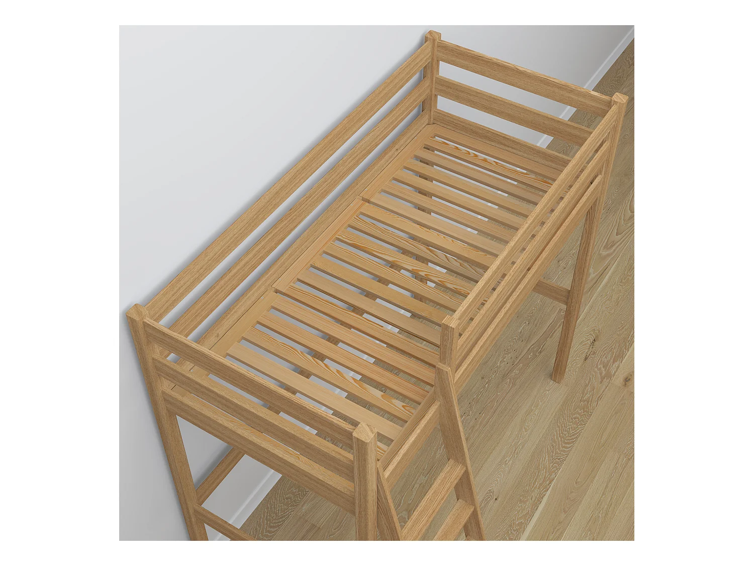 Lit mezzanine en chêne - avec bureau N03 Chêne Naturel 80x180