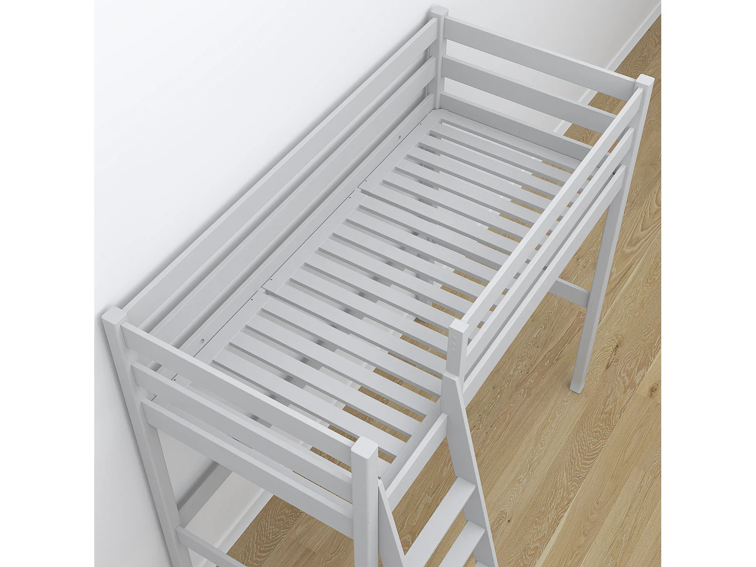 Lit mezzanine en bois - avec bureau N03 Gris 90x180