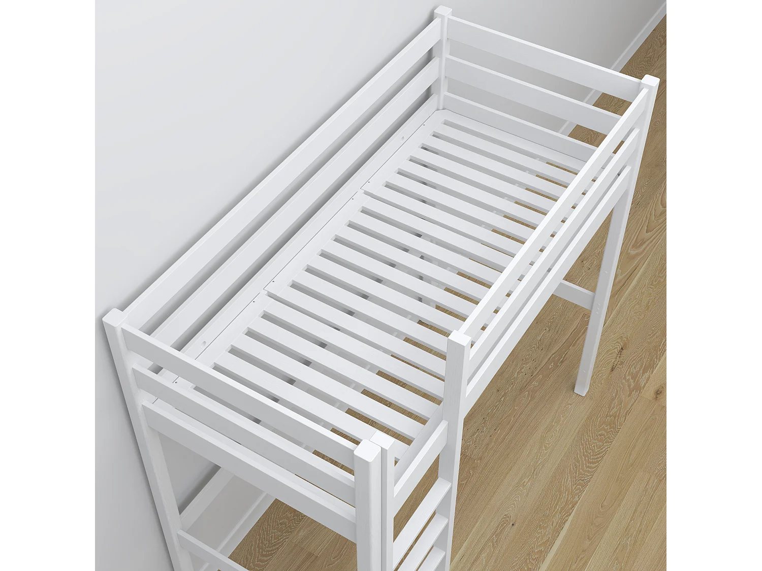 Lit mezzanine en bois - avec bureau N05 Blanc 120x200