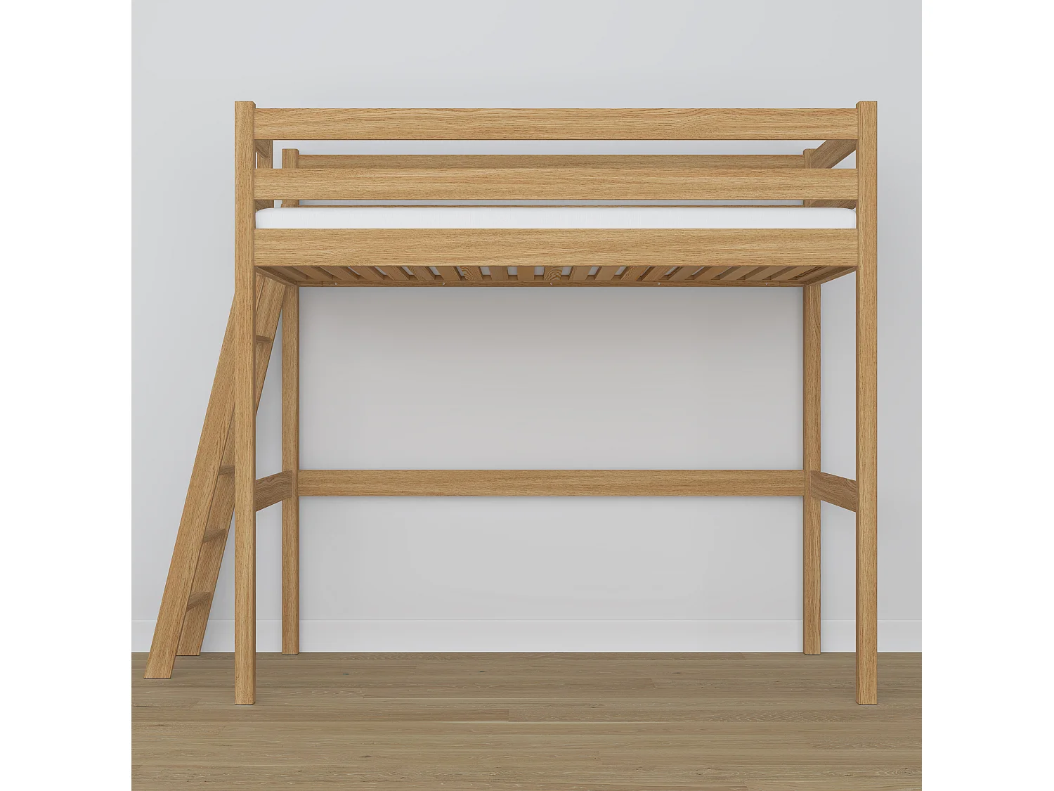 Lit mezzanine en chêne N02 Chêne Naturel 100x180
