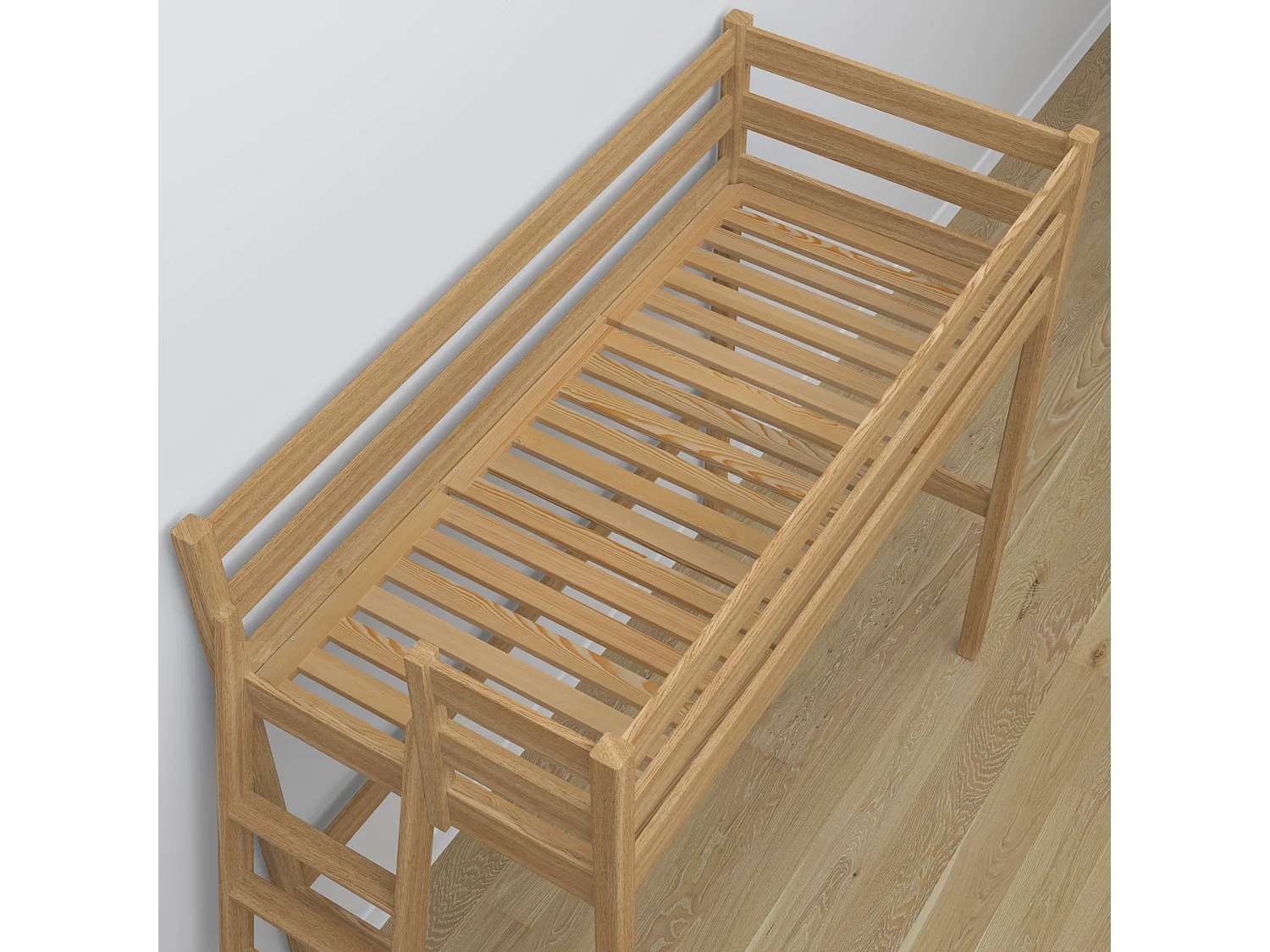 Lit mezzanine en chêne N02 Chêne Naturel 100x180