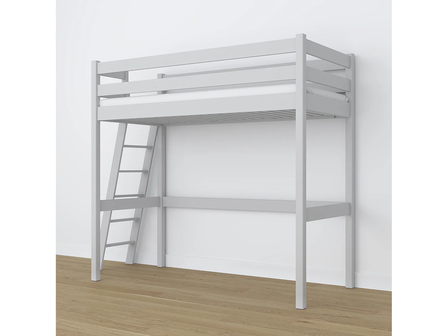 Lit mezzanine en bois N02 Gris 100x180
