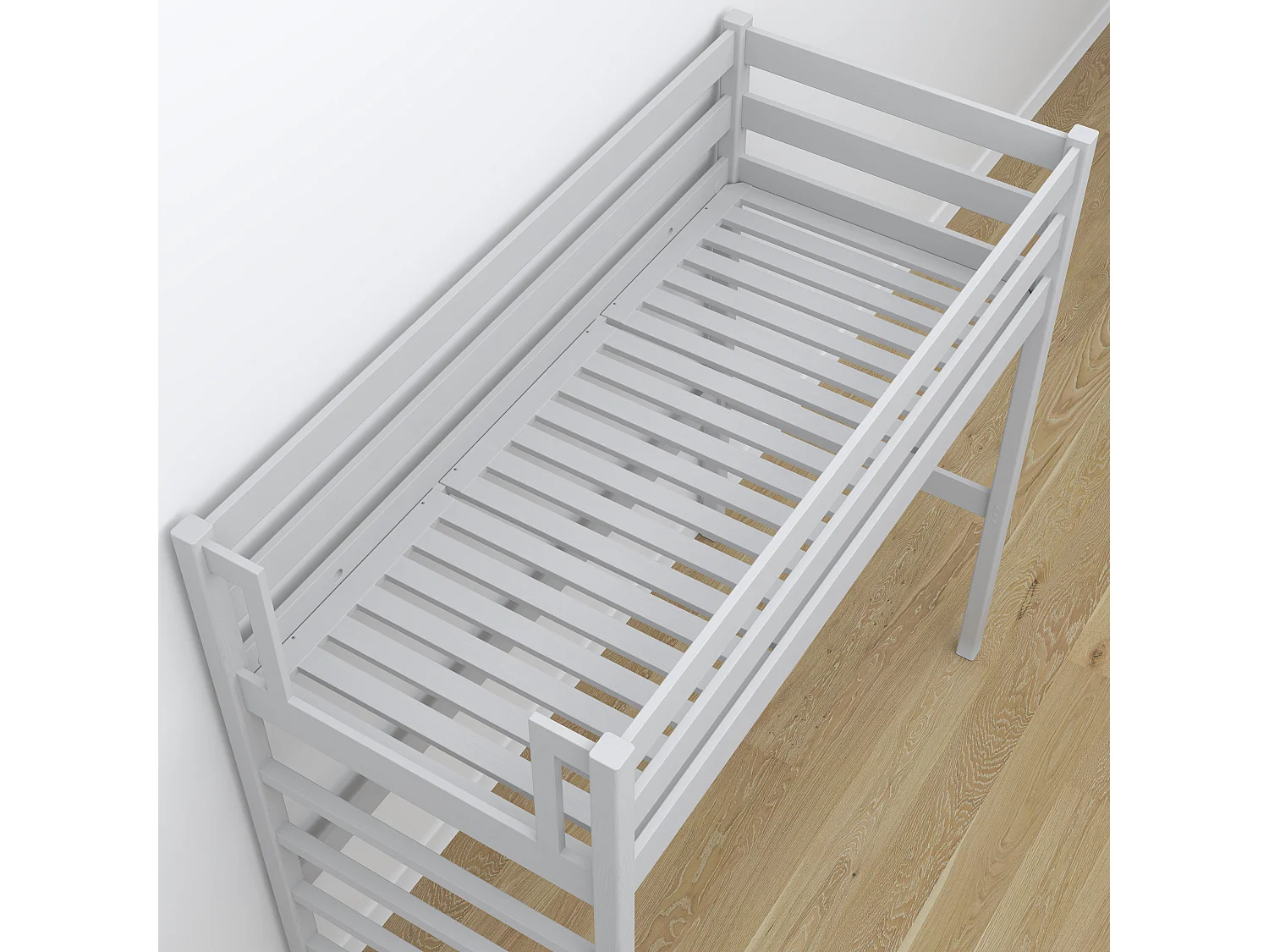 Lit mezzanine en bois - avec bureau N01 Gris 100x190