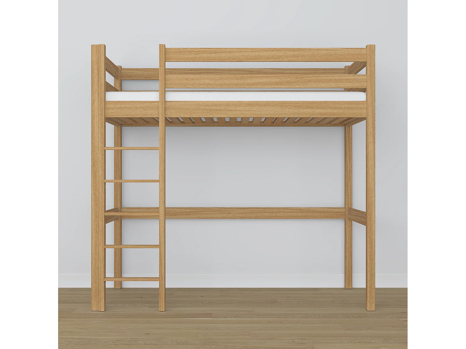 Lit mezzanine en chêne N05 Chêne Naturel 90x180