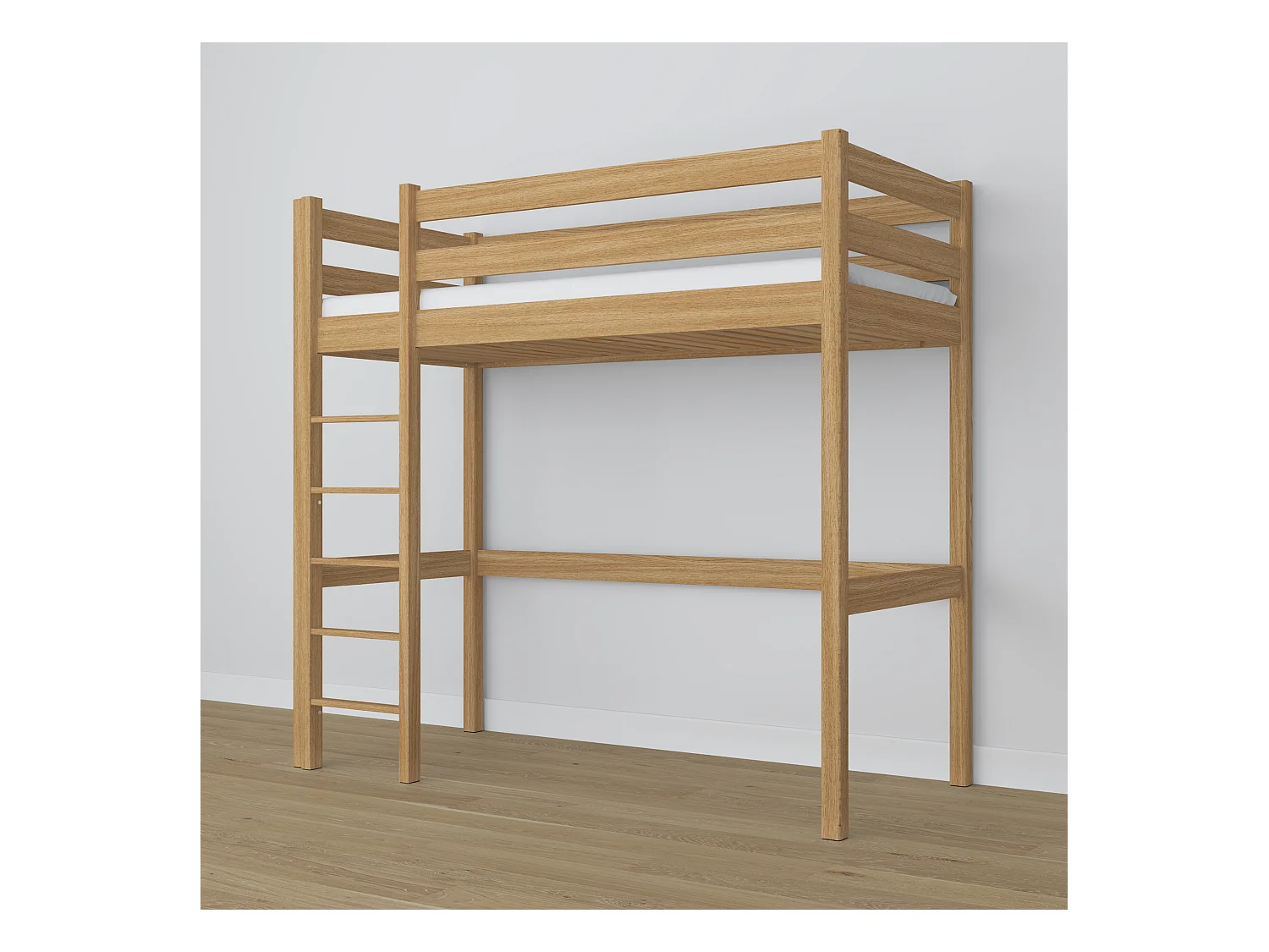 Lit mezzanine en chêne N05 Chêne Naturel 80x200
