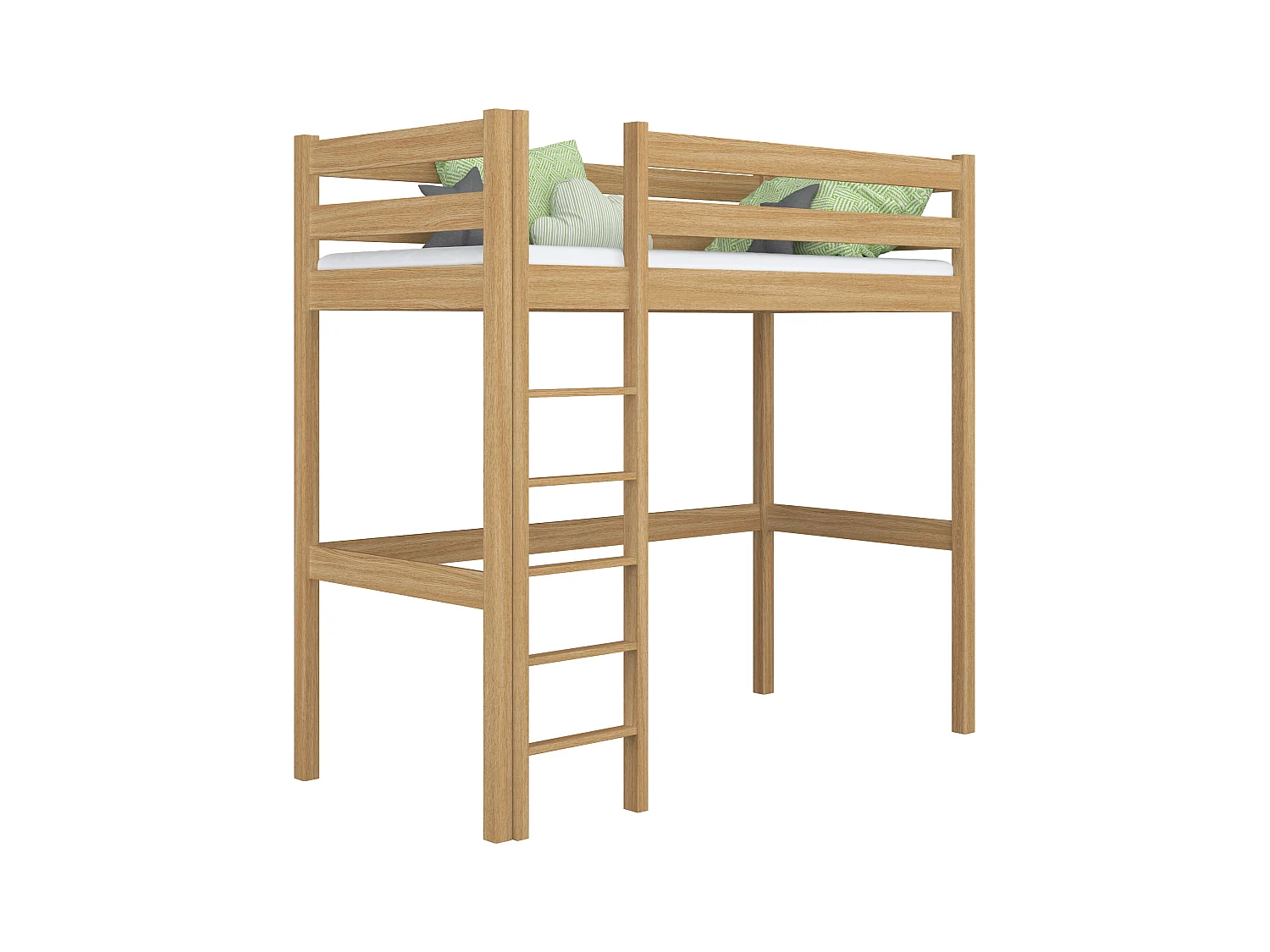 Lit mezzanine en chêne N05 Chêne Naturel 80x200