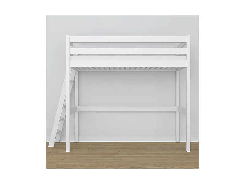 Lit mezzanine en bois N02 Blanc 120x180