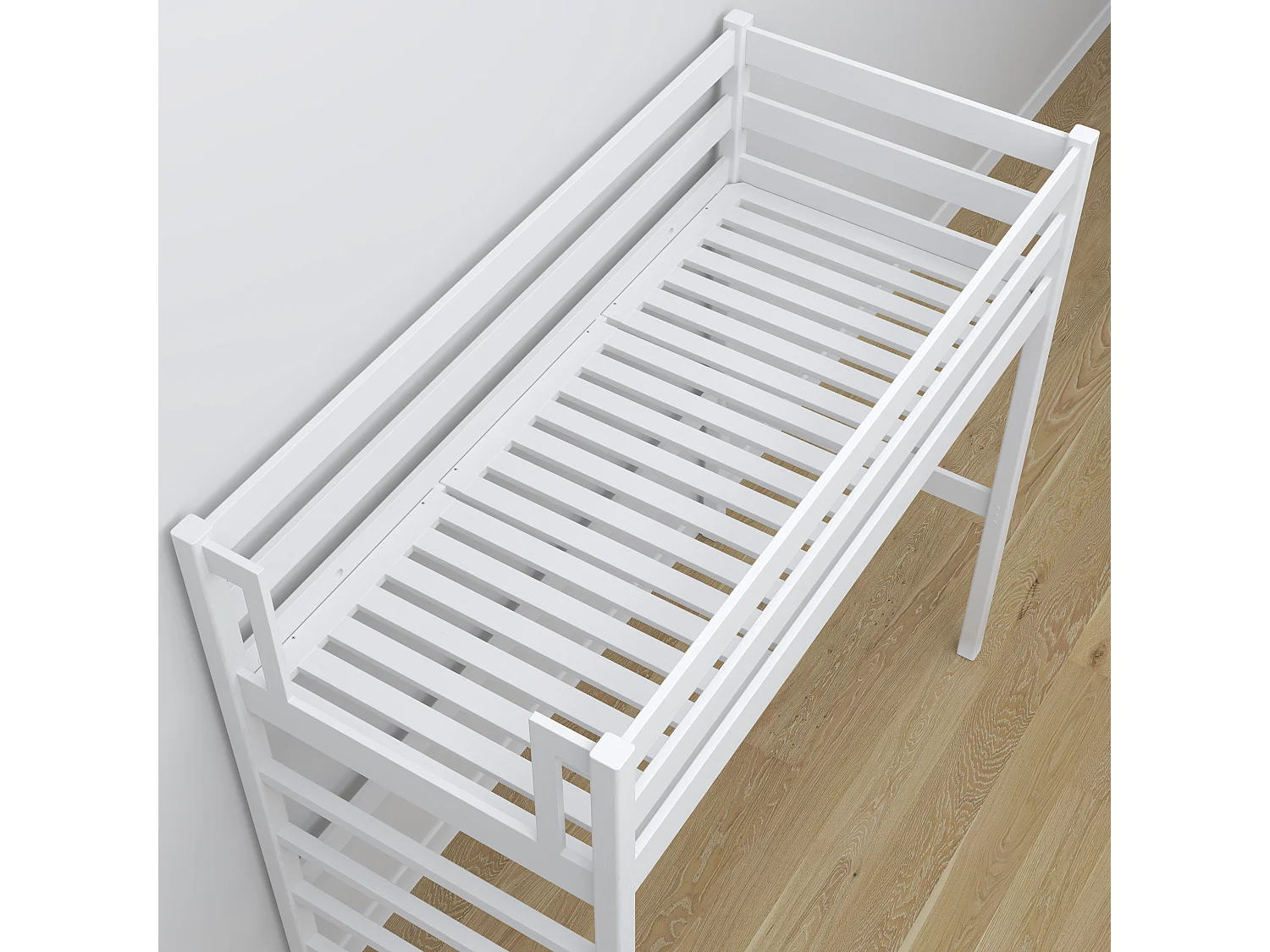 HOCHBETT N01 mit Schreibtisch Weiß 90x200