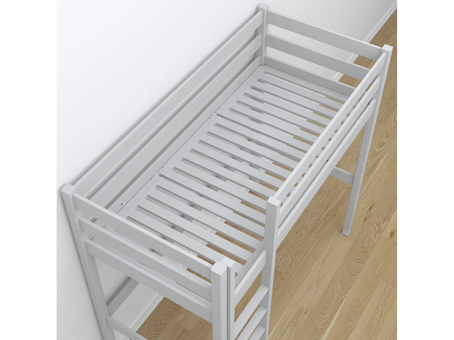 Lit mezzanine en bois N05 Gris 80x200