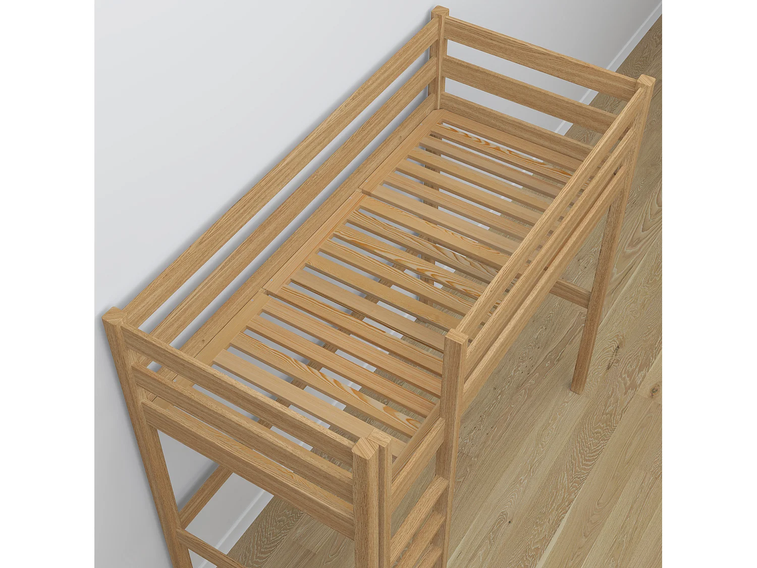 HOCHBETT N05 mit Schreibtisch Eiche Natur 80x200