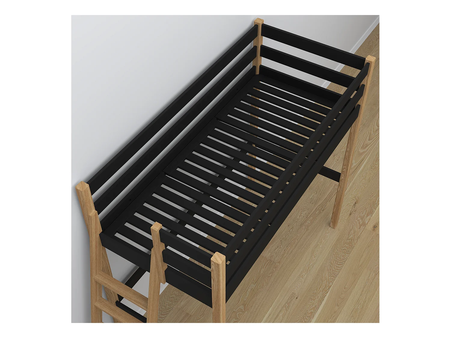 HOCHBETT N02 Schwarz / Eiche Natur 120x200