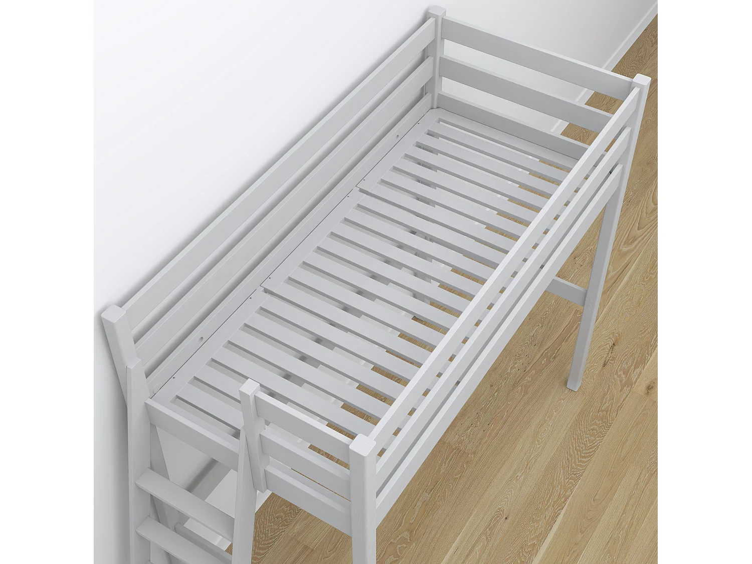 Lit mezzanine en bois N02 Gris 80x200