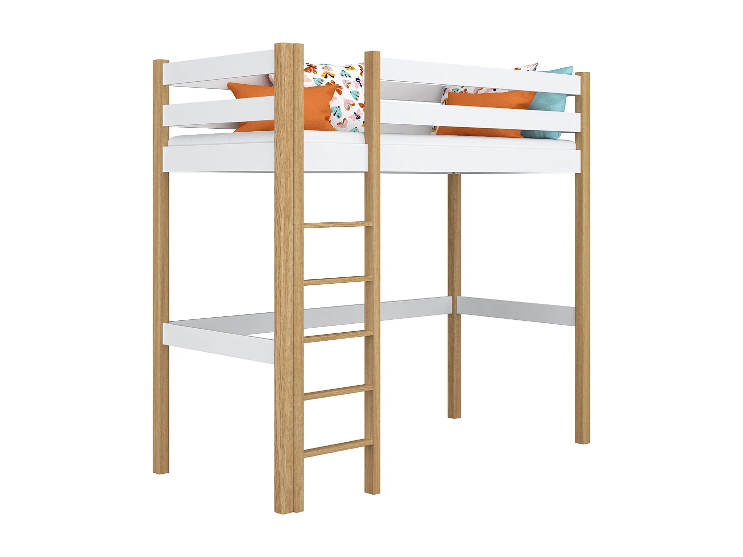 HOCHBETT N05 Weiß / Eiche Natur 80x180