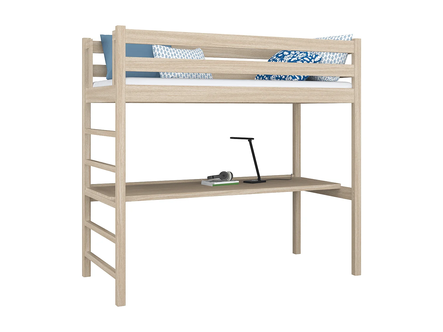 HOCHBETT N01 mit Schreibtisch Sonoma Eiche 80x200