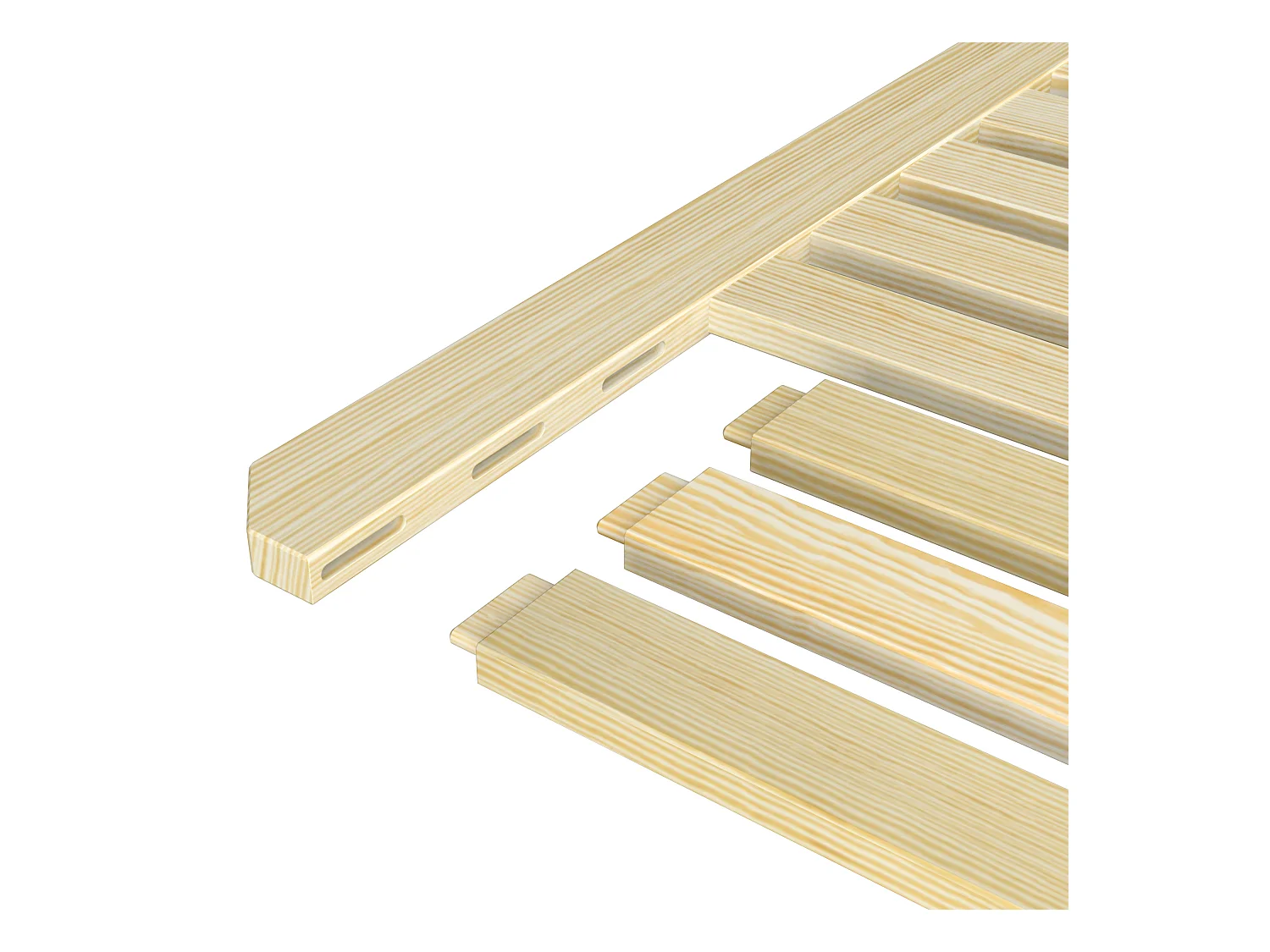 Lit mezzanine en chêne - avec bureau N02 Chêne Blanchi 80x200