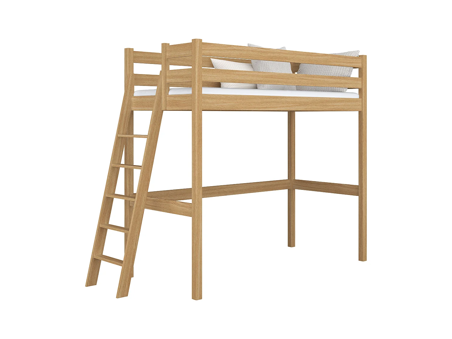 Lit mezzanine en chêne N02 Chêne Naturel 80x200