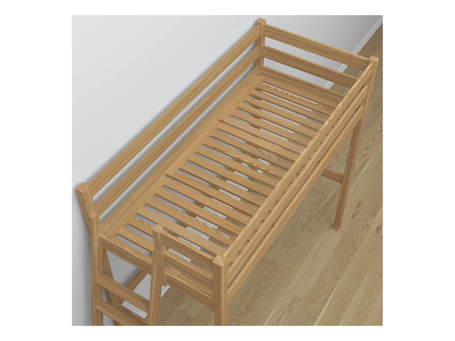 Lit mezzanine en chêne N02 Chêne Naturel 80x200