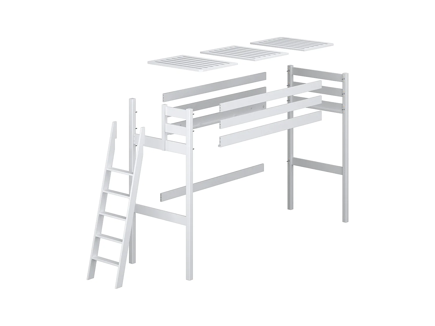 Lit mezzanine en chêne N02 Chêne Naturel 80x200
