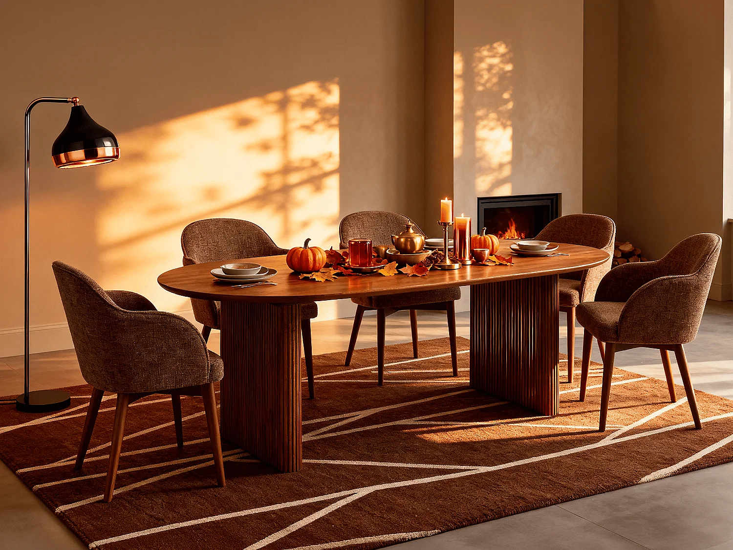 Tapis shaggy berbère lignes asymétriques - 160 x 230 cm - Marron et blanc - BARDIO