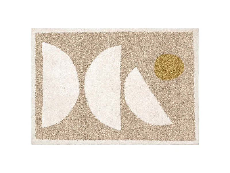 Hochflorteppich mit abstraktem Muster - 160 x 230 cm - Beige & Cremefarben - MYNIO