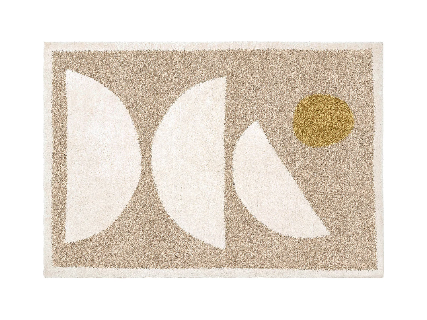 Shaggy gulvtæppe med abstrakte mønstre - 160 x 230 cm - Beige og cremehvid - MYNIO