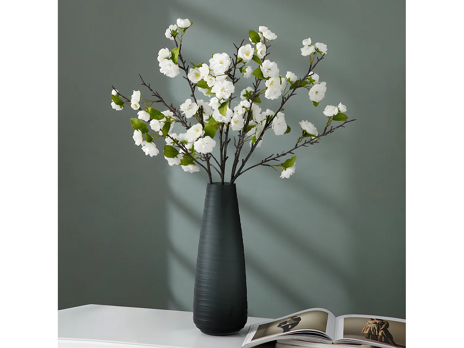 Tige de Fleurs de Cerisier - Blanc / 100 cm