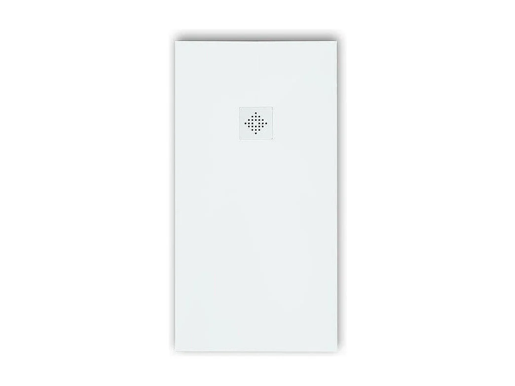 Receveur de douche 80 x 180 cm extra plat PURE en résine surface ardoisée blanc Grille blanche