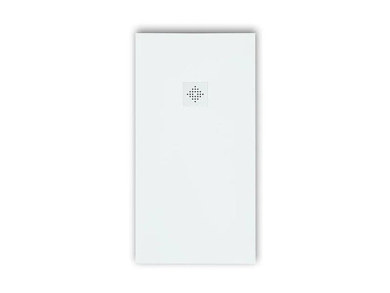 Piatto doccia ultrasottile 100 x 100 cm PURE in resina finitura ardesia bianco