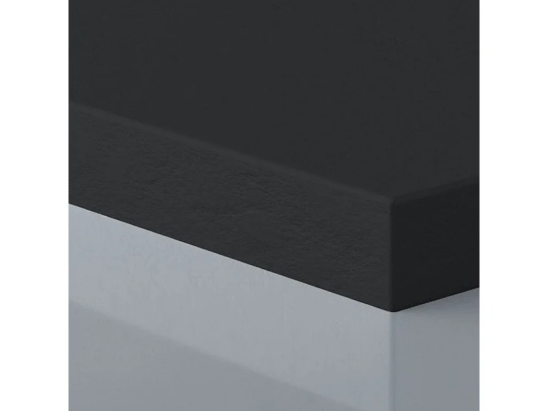 Receveur de douche 70 x 120 cm extra plat PURE en résine surface ardoisée noir Grille noire