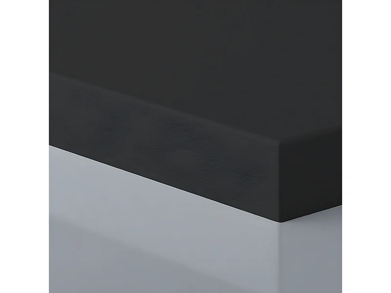 Mineralguss-Duschwanne extra flach PURE Schieferoptik schwarz 70x80 cm Edelstahl in gleicher Farbe