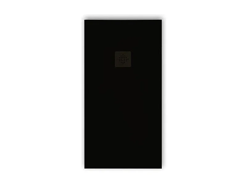 Receveur de douche 70 x 180 cm extra plat PURE en résine surface ardoisée noir Grille noire