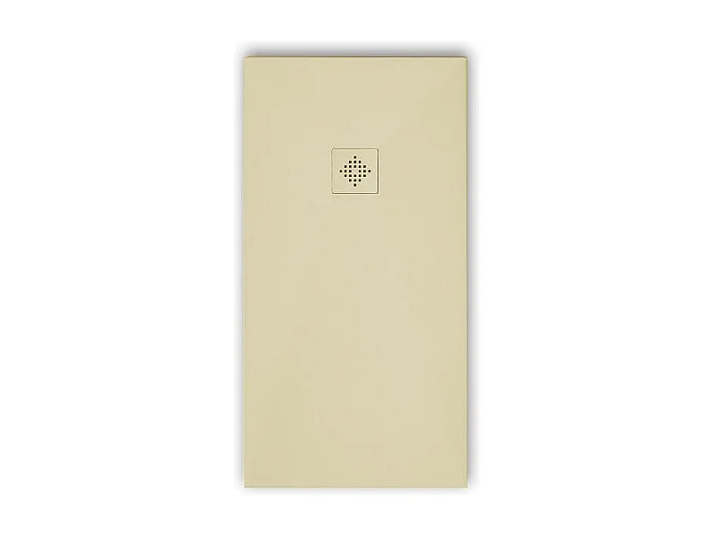 Receveur de douche 90 x 180 cm extra plat PURE en résine surface ardoisée beige Grille beige