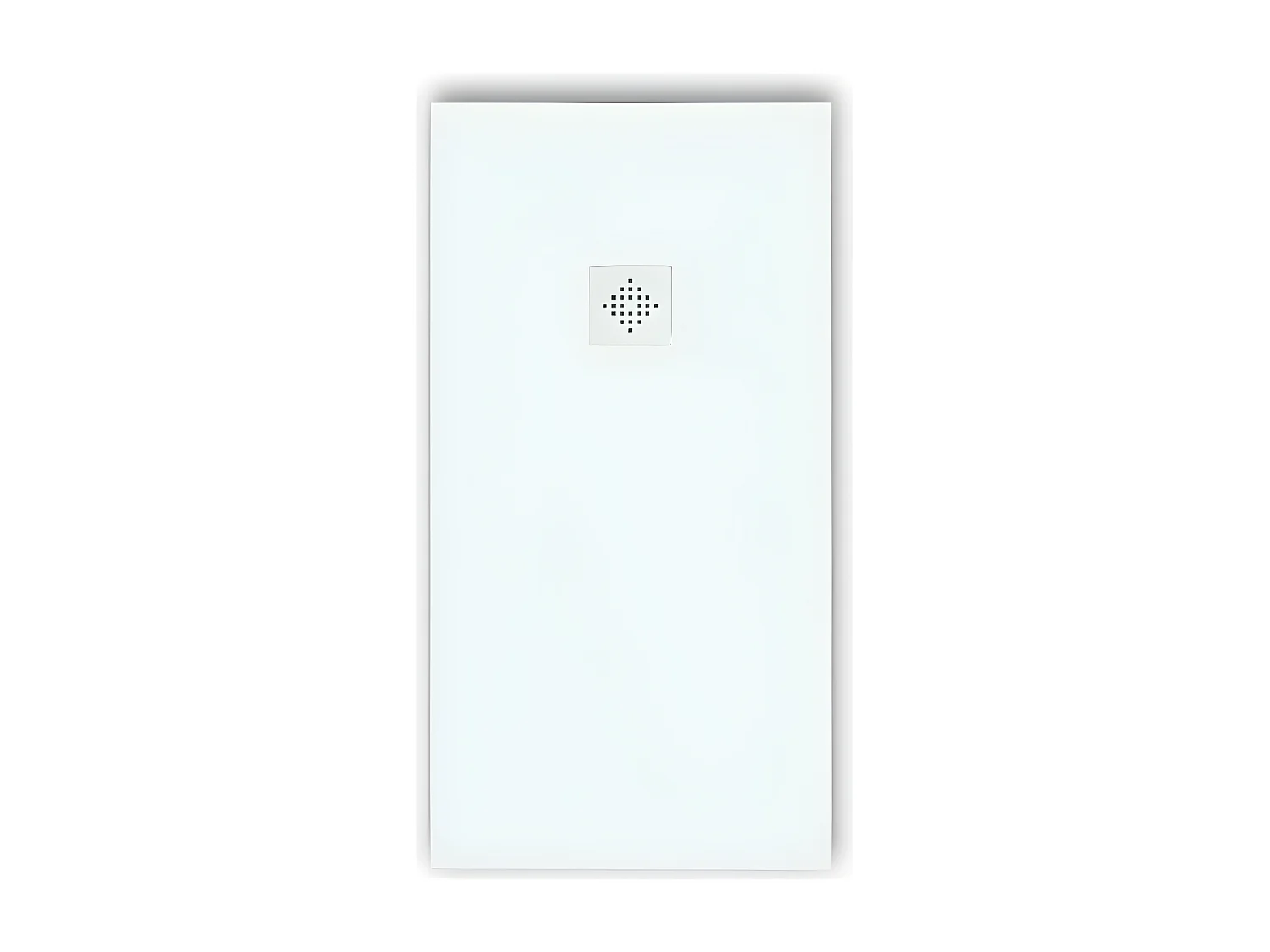 Piatto doccia ultrasottile 80 x 100 cm PURE in resina finitura ardesia bianco