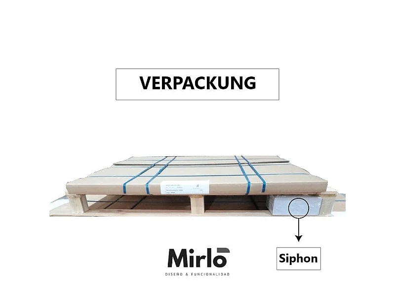 Mineralguss-Duschwanne extra flach PURE Schieferoptik weiß 80x120 cm Edelstahl in gleicher Farbe Auslaufschutz in Farbe