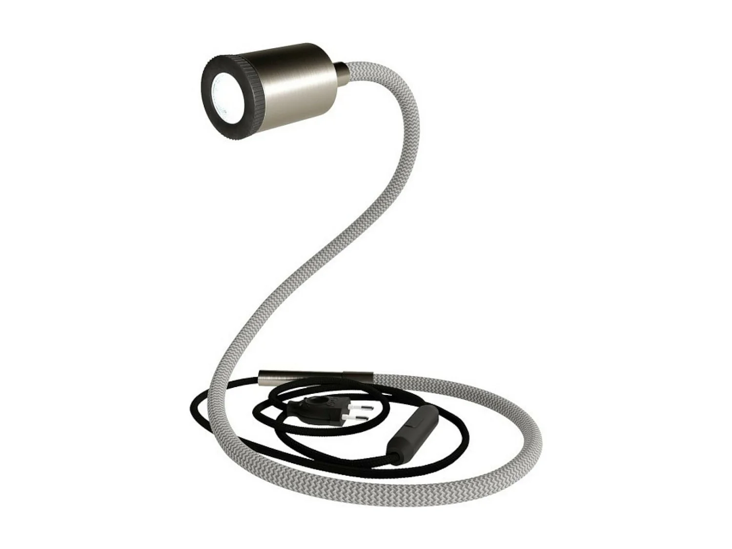 Lampada da Tavolo LED GU1d-one ABSMFLVNRM04GUVNEUNRM04-L CREATIVE-CABLES Titanio Satinato