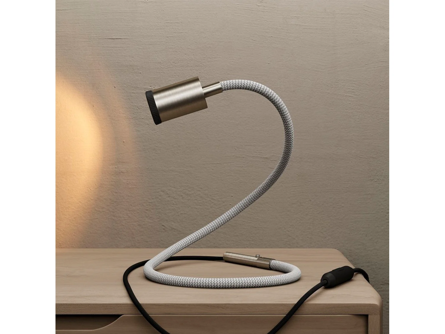 Lampada da Tavolo LED GU1d-one ABSMFLVNRM04GUVNEUNRM04-L CREATIVE-CABLES Titanio Satinato