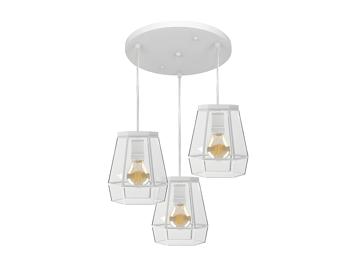 Lampara Circular De 3 Luces Modelo Guia Blanca